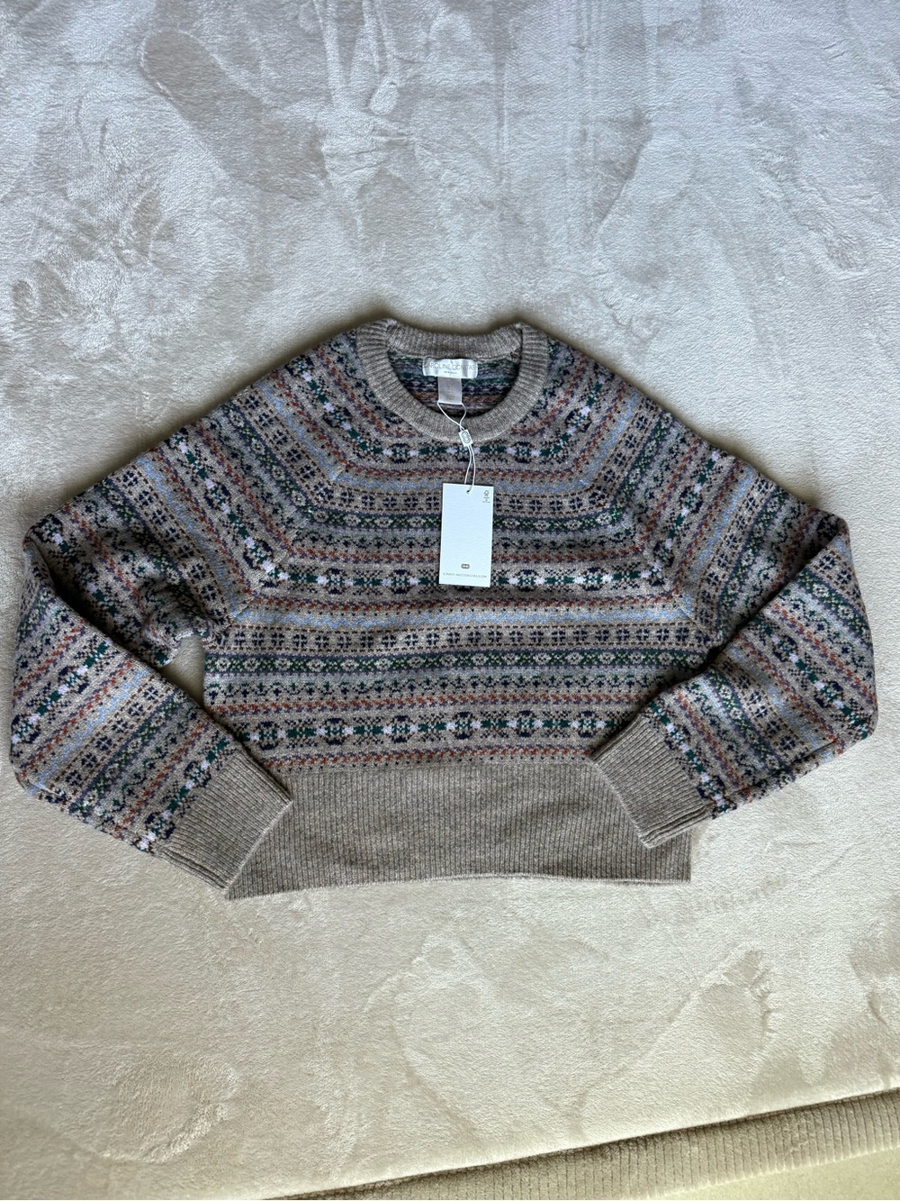 NWT Caroline Constas Fair Isle knit sweater Wool Blend - Picture 6 of 10